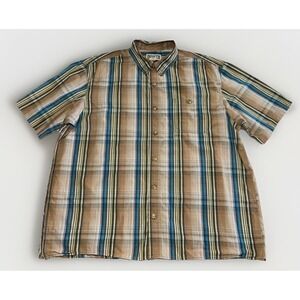 Mens Duluth Trading Short‎ Sleeve Button Front Shirt Sz XL Clean